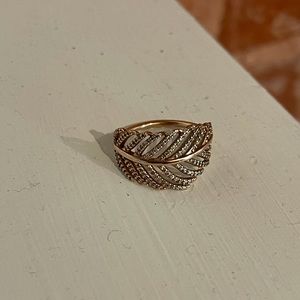 Pandora Rosegold Feather Ring Size 7.5